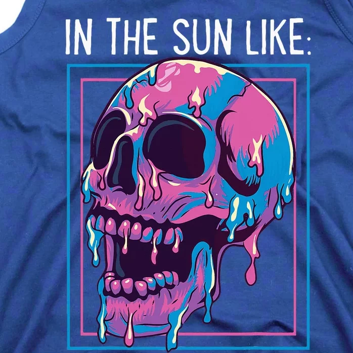 Pastel Goth Melting Skull In The Sun Like Aesthetic Tank Top