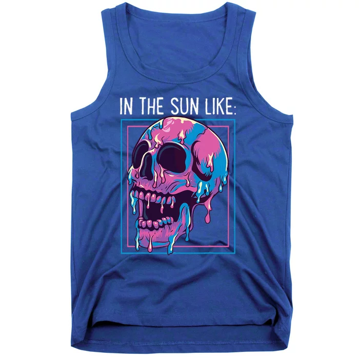 Pastel Goth Melting Skull In The Sun Like Aesthetic Tank Top