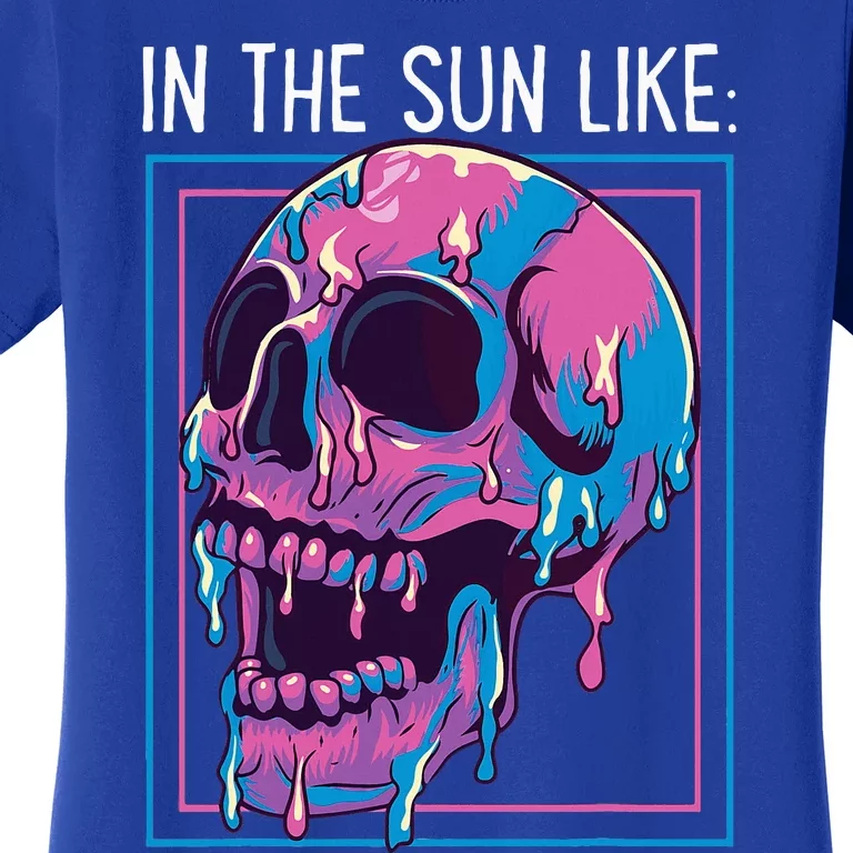 Pastel Goth Melting Skull In The Sun Like Aesthetic Women's T-Shirt