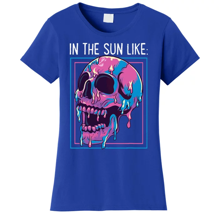 Pastel Goth Melting Skull In The Sun Like Aesthetic Women's T-Shirt