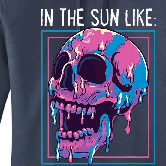 Pastel Goth Melting Skull In The Sun Like Aesthetic Women's Pullover Hoodie