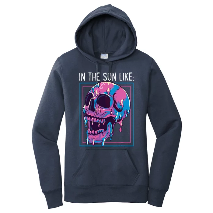 Pastel Goth Melting Skull In The Sun Like Aesthetic Women's Pullover Hoodie