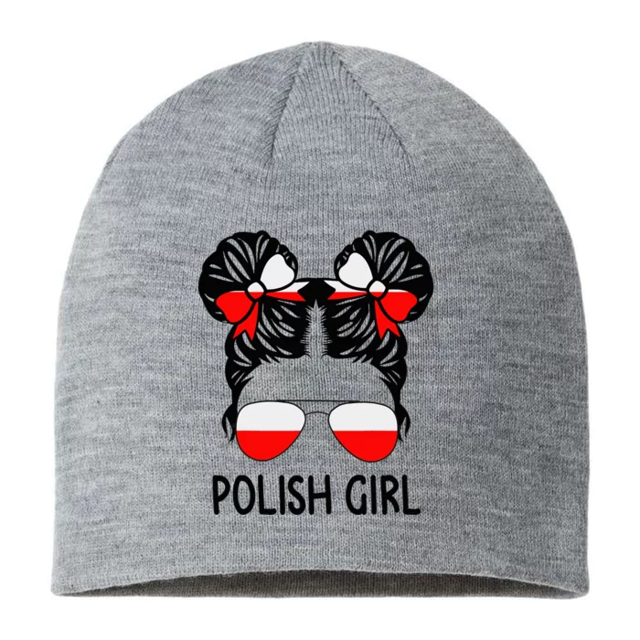 Polish Girl Messy Hair Poland Pride Root Patriotic 8 1/2in Sustainable Knit Beanie