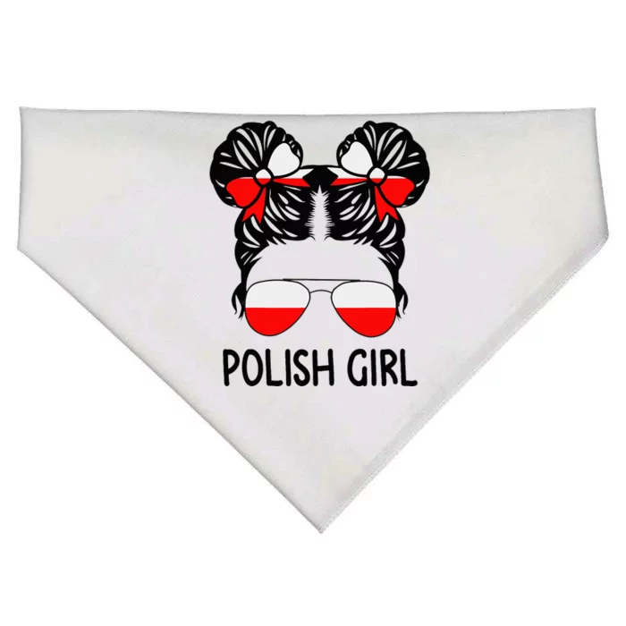 Polish Girl Messy Hair Poland Pride Root Patriotic USA-Made Doggie Bandana