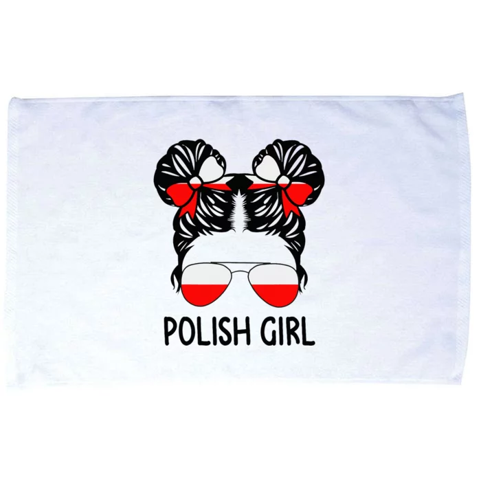 Polish Girl Messy Hair Poland Pride Root Patriotic Microfiber Hand Towel