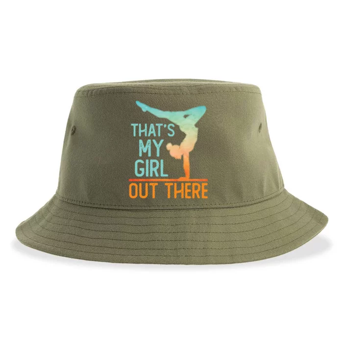 Proud Gymnastics Mom Dad That's My Out There Gymnast Cute Gift Sustainable Bucket Hat