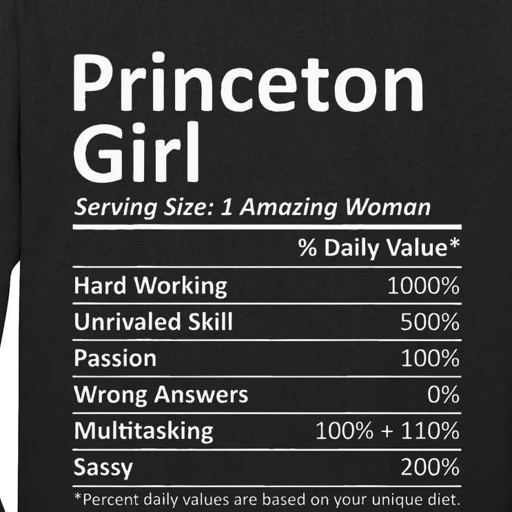 Princeton Girl Nj New Jersey Funny City Home Roots Usa Gift Long Sleeve Shirt