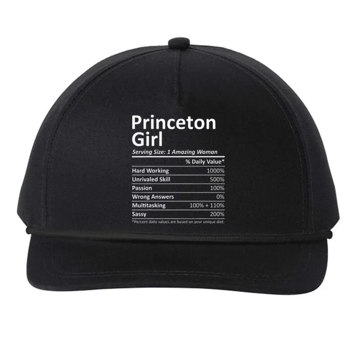 Princeton Girl Nj New Jersey Funny City Home Roots Usa Gift Snapback Five-Panel Rope Hat