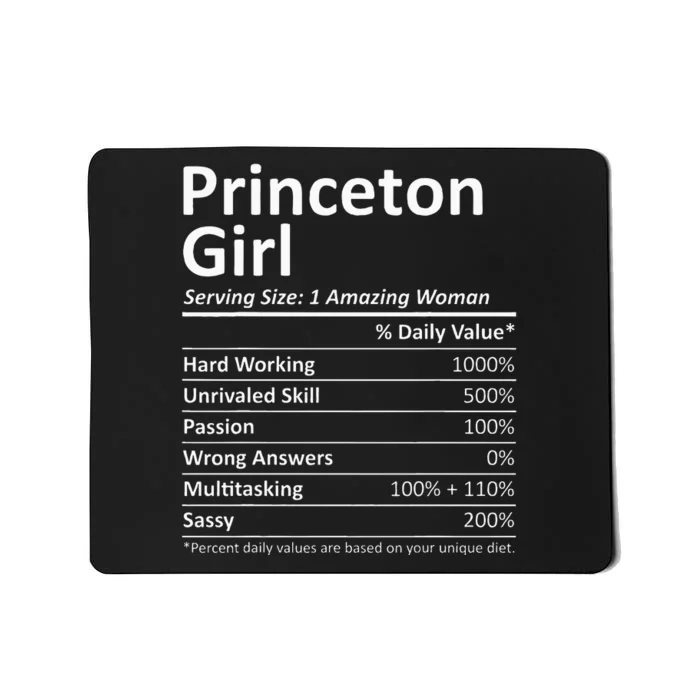 Princeton Girl Nj New Jersey Funny City Home Roots Usa Gift Mousepad