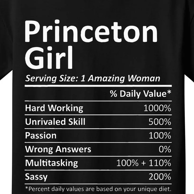 Princeton Girl Nj New Jersey Funny City Home Roots Usa Gift Kids T-Shirt