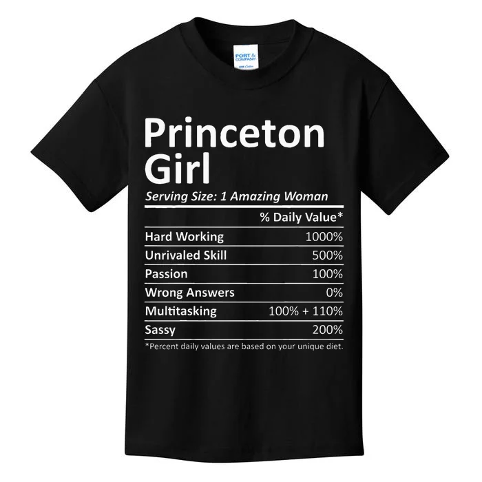 Princeton Girl Nj New Jersey Funny City Home Roots Usa Gift Kids T-Shirt