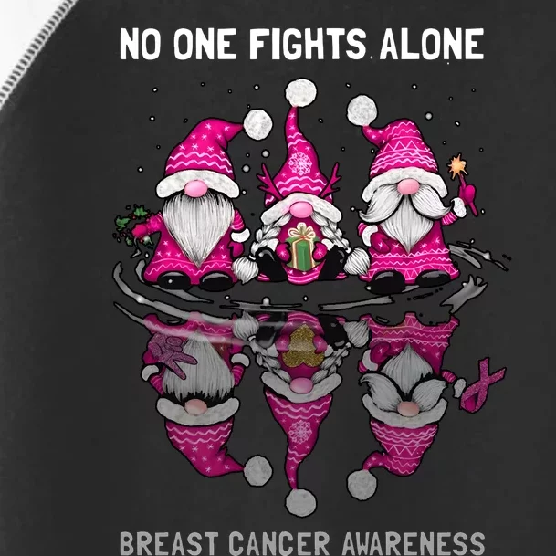 Pink Gnome No One Fights Alone Breast Cancer Awareness Toddler Fine Jersey T-Shirt