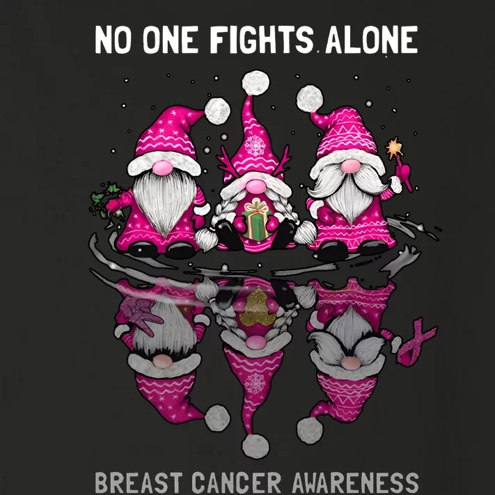 Pink Gnome No One Fights Alone Breast Cancer Awareness Toddler Long Sleeve Shirt