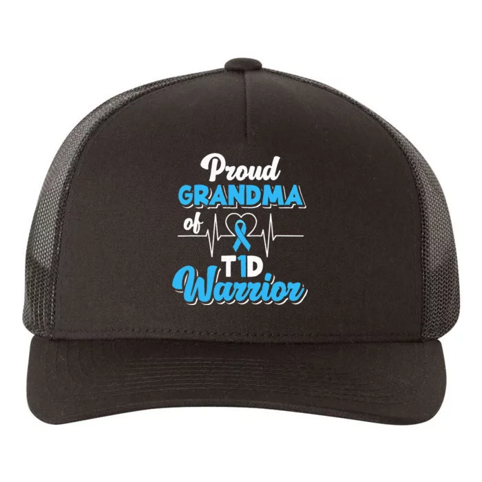 Proud Grandma Of A T1d Warrior Diabetic Diabetes Awareness Yupoong Adult 5-Panel Trucker Hat