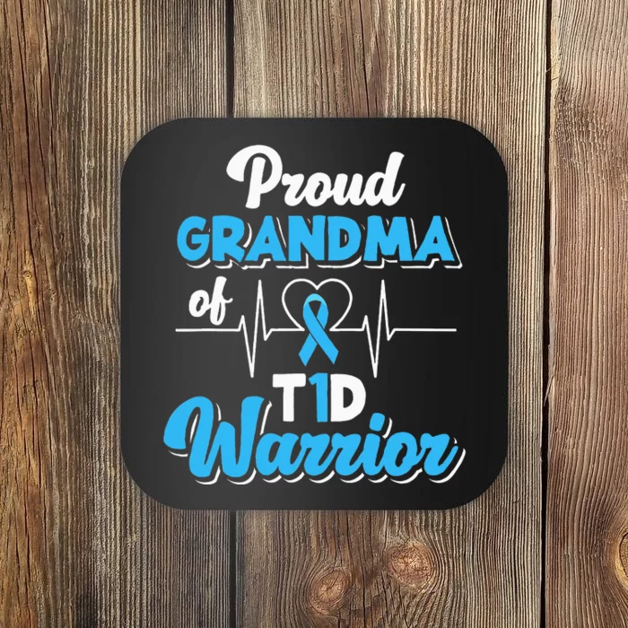 Proud Grandma Of A T1d Warrior Diabetic Diabetes Awareness Coaster