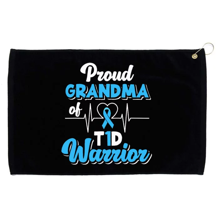 Proud Grandma Of A T1d Warrior Diabetic Diabetes Awareness Grommeted Golf Towel