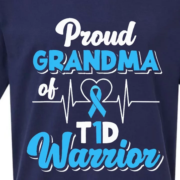 Proud Grandma Of A T1d Warrior Diabetic Diabetes Awareness Sueded Cloud Jersey T-Shirt