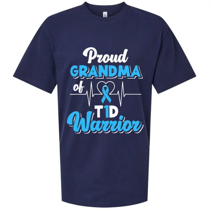 Proud Grandma Of A T1d Warrior Diabetic Diabetes Awareness Sueded Cloud Jersey T-Shirt