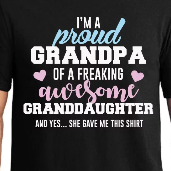 Proud Grandpa Of An Awesome Granddaughter Cool Gift Pajama Set