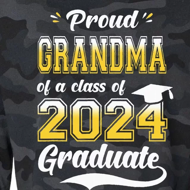 Proud Grandma Of A Class Of 2024 Graduate Senior 24 Nana Cropped Pullover Crew