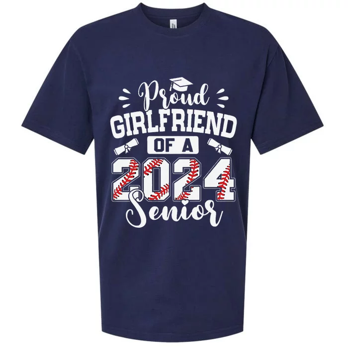 Proud Girlfriend Of A 2024 Senior Baseball Graduate Sueded Cloud Jersey T-Shirt