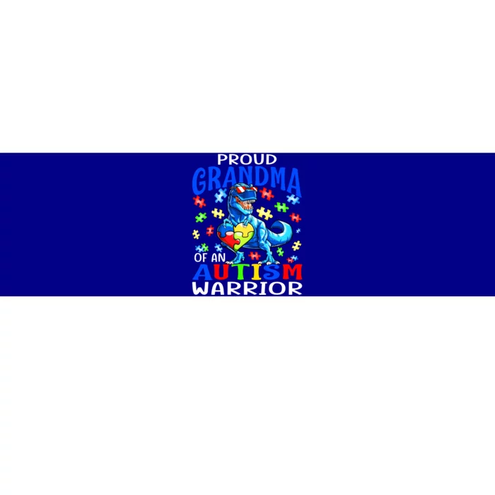 Proud Grandma Of An Autism Warrior Dinosaur Cool Gift Bumper Sticker