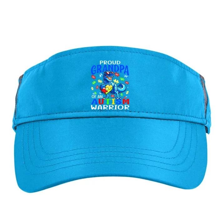 Proud Grandpa Of An Autism Warrior Dinosaur Cute Gift Adult Drive Performance Visor