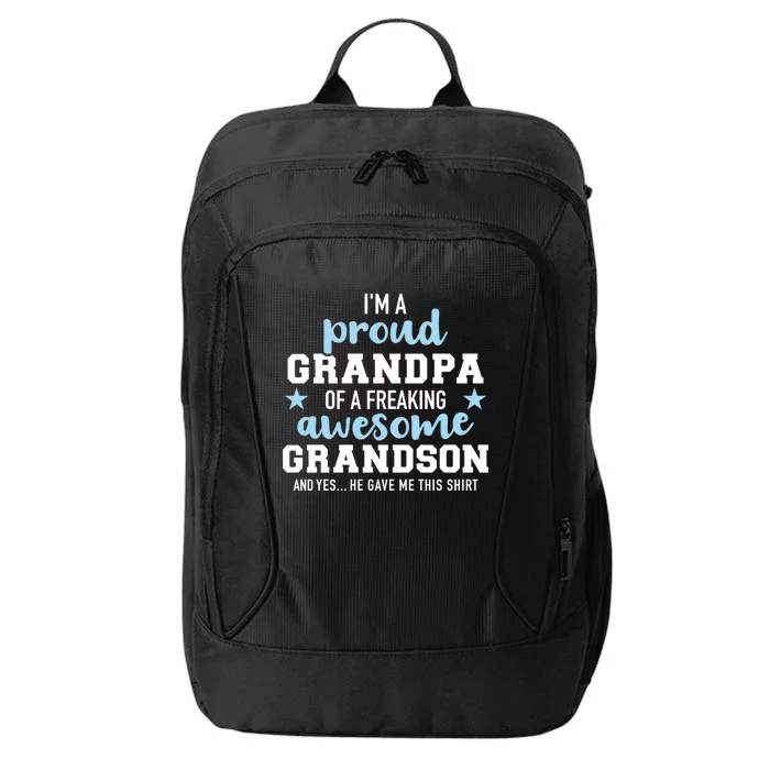 Proud Grandpa Of An Awesome Grandson Gift City Backpack