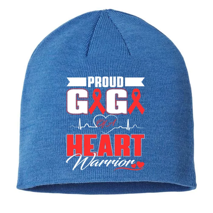 Proud Gigi Of A Heart Warrior Heart Disease Awareness Month Cool Gift 8 1/2in Sustainable Knit Beanie