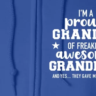 Proud Grandpa Of Awesome Grand Cool Gift Full Zip Hoodie