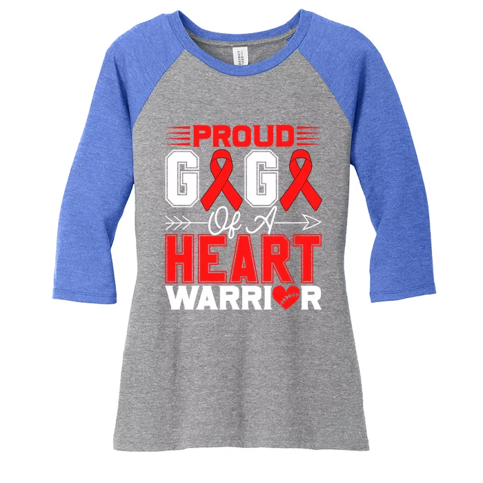 Proud Gigi Of A Heart Warrior Heart Disease Awareness Month Gift Women's Tri-Blend 3/4-Sleeve Raglan Shirt