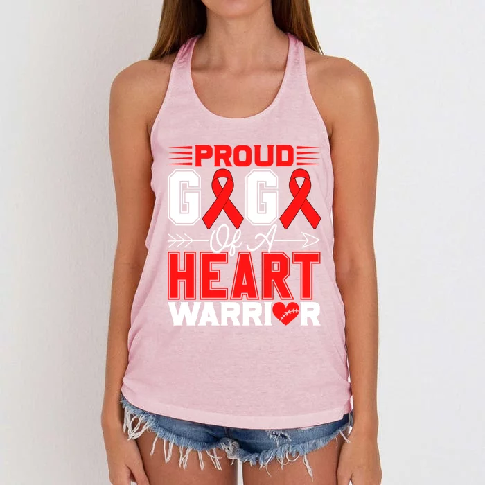 Proud Gigi Of A Heart Warrior Heart Disease Awareness Month Gift Women's Knotted Racerback Tank