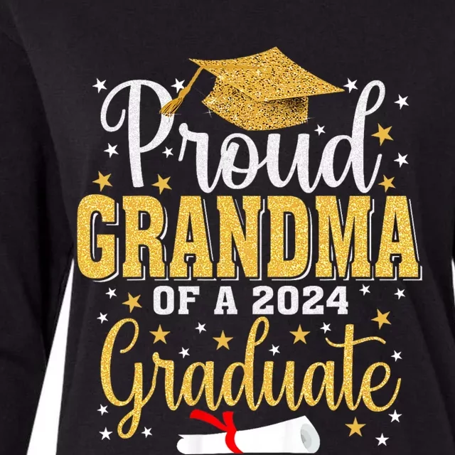 Proud Grandma Of A 2024 Graduate For Family Graduation Womens Cotton Relaxed Long Sleeve T-Shirt