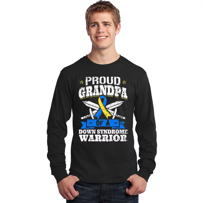 Proud Grandpa Of A Down Syndrome Warrior Downs Granddad Long Sleeve Shirt