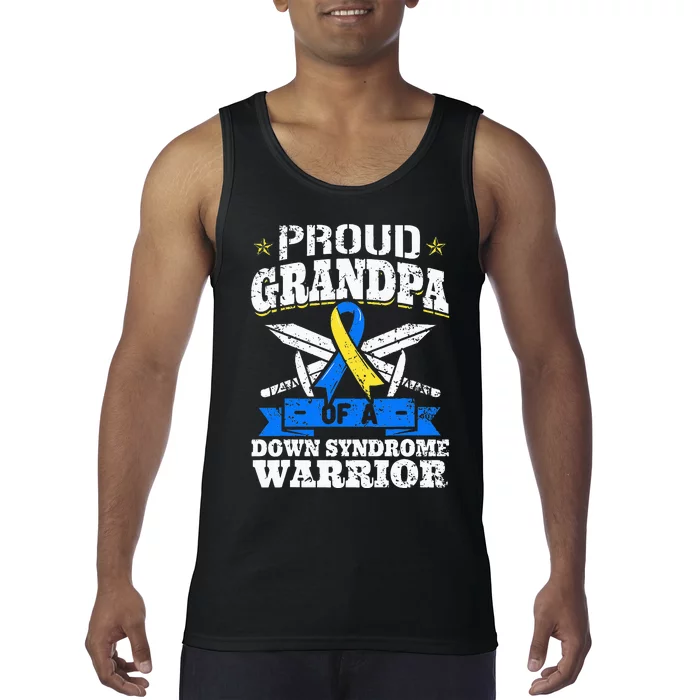 Proud Grandpa Of A Down Syndrome Warrior Downs Granddad Tank Top