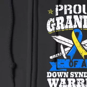 Proud Grandpa Of A Down Syndrome Warrior Downs Granddad Full Zip Hoodie