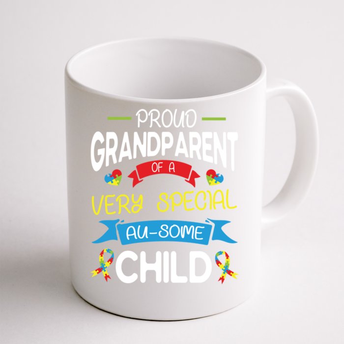 Proud Grandparent Of A Very Special Ausome Autistic Cool Gift Front & Back Coffee Mug