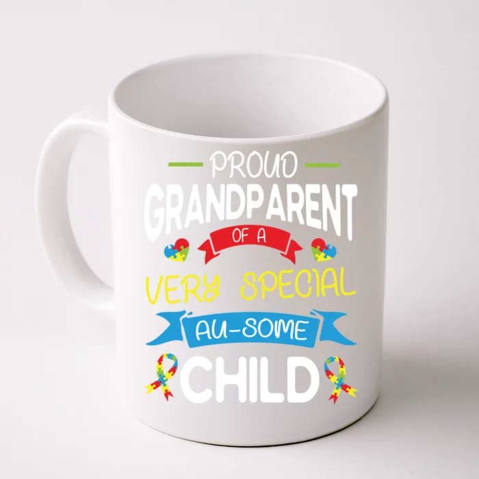 Proud Grandparent Of A Very Special Ausome Autistic Cool Gift Front & Back Coffee Mug