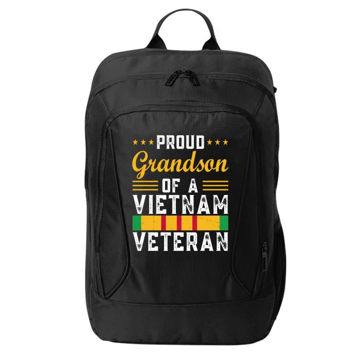 Proud Grandson Of A Vietnam Veterangift Veterans Day Funny Gift City Backpack