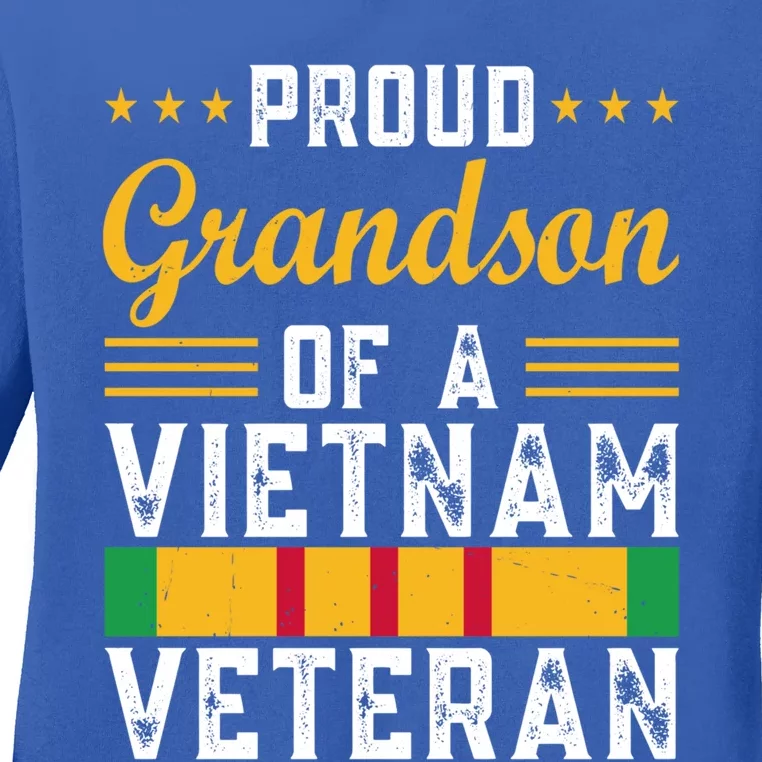 Proud Grandson Of A Vietnam Veterangift Veterans Day Funny Gift Ladies Long Sleeve Shirt