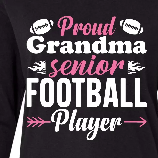 Proud Grandma Of A Senior Football Player Womens Cotton Relaxed Long Sleeve T-Shirt