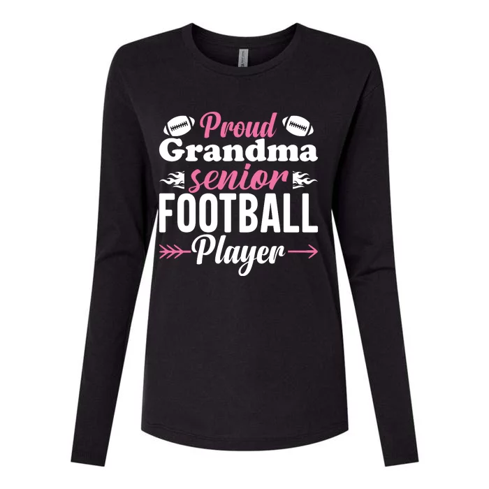 Proud Grandma Of A Senior Football Player Womens Cotton Relaxed Long Sleeve T-Shirt