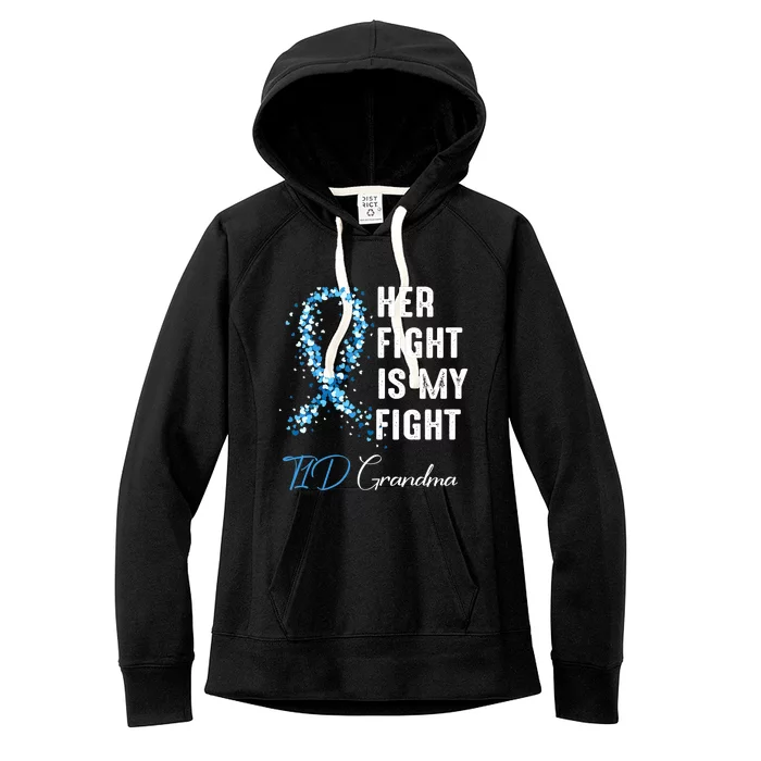 Proud Grandma Of A T1D Warrior Diabetic Diabetes Awareness Women's Fleece Hoodie