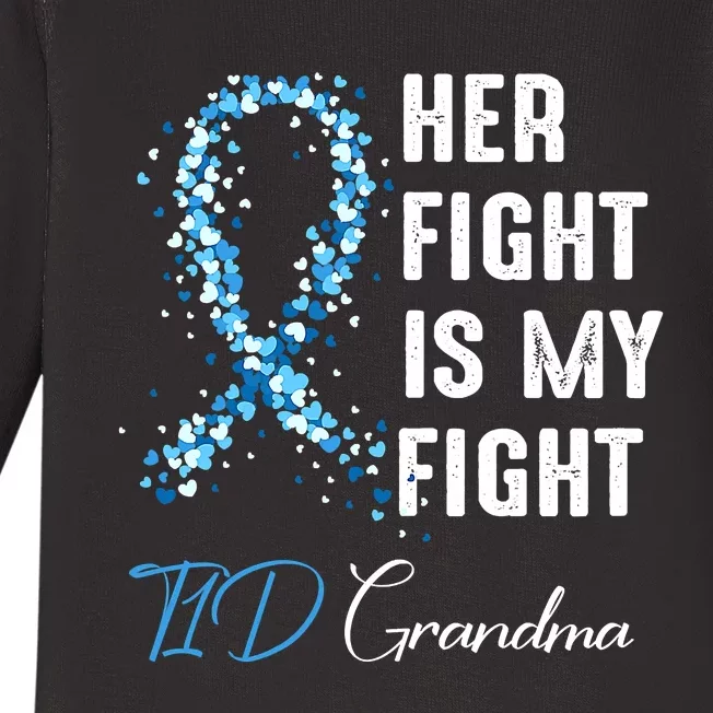 Proud Grandma Of A T1D Warrior Diabetic Diabetes Awareness Baby Long Sleeve Bodysuit