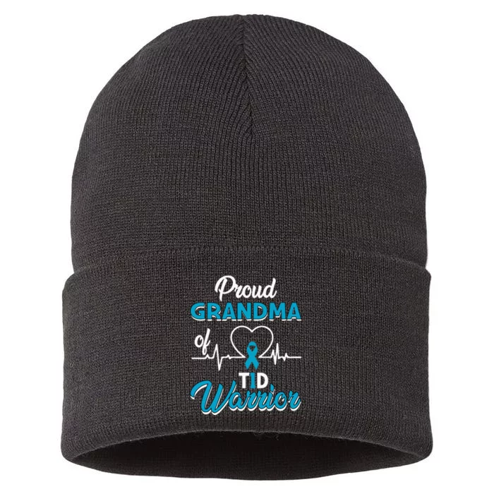 Proud Grandma Of A T1D Warrior Diabetic Diabetes Awareness Sustainable Knit Beanie