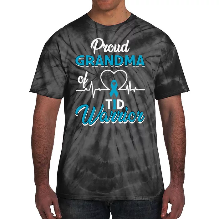 Proud Grandma Of A T1D Warrior Diabetic Diabetes Awareness Tie-Dye T-Shirt