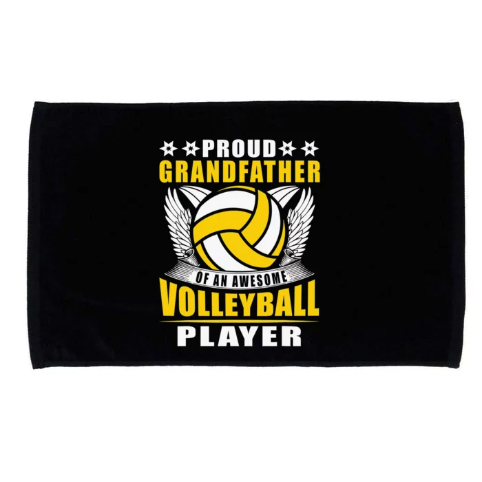 Proud Grandfather Of An Awesome Volleyball Player Microfiber Hand Towel