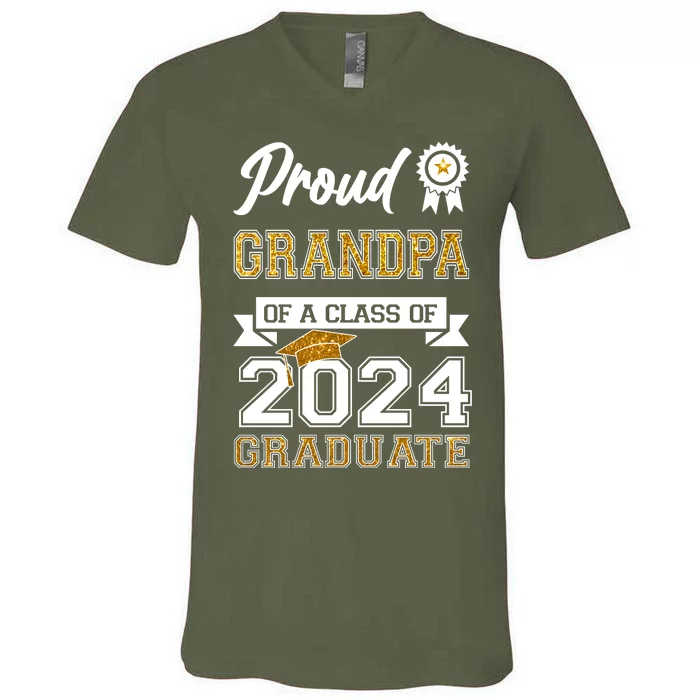 Proud Grandpa Of The Class Of 2024 Graduate V-Neck T-Shirt