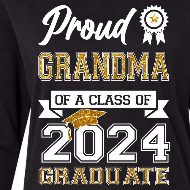 Proud Grandma Of The Class Of 2024 Graduate Womens Cotton Relaxed Long Sleeve T-Shirt