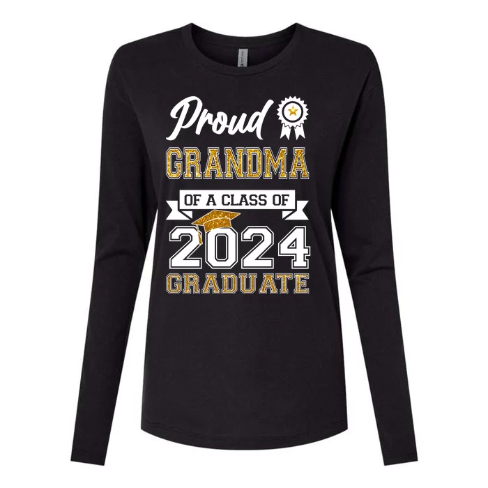 Proud Grandma Of The Class Of 2024 Graduate Womens Cotton Relaxed Long Sleeve T-Shirt